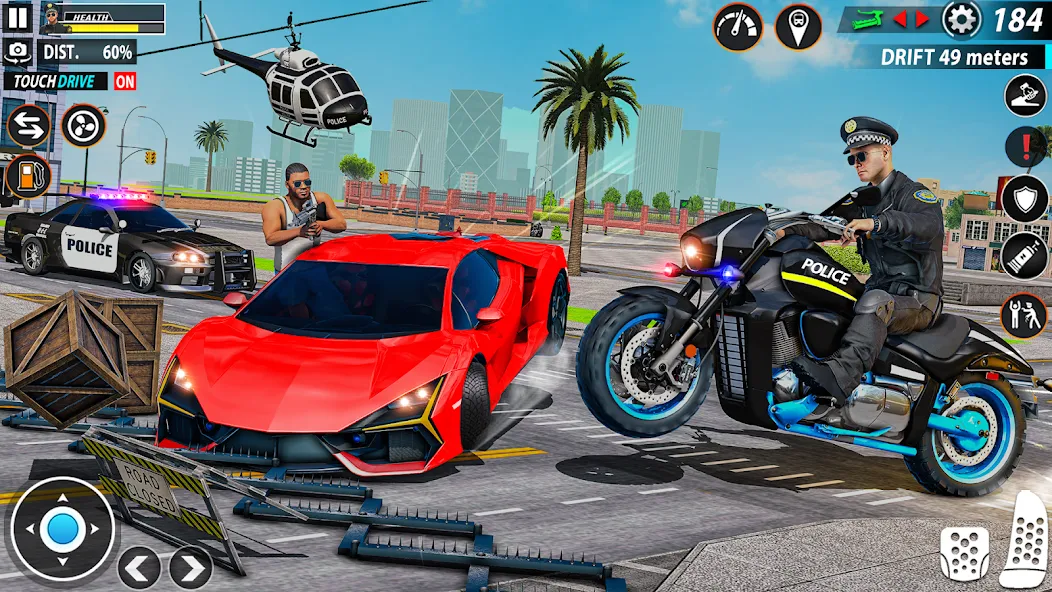 Police Moto Bike Chase Crime (Полицейская мотоциклетная погоня за преступником) [МОД: Все открыто, Дополнительные деньги и Меню MOD] Screenshot 3