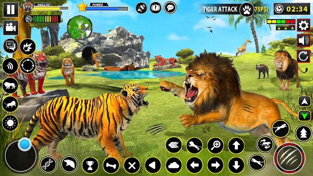 Tiger Simulator Lion games 3D (Тигровый Симулятор Игр Льва 3D) [МОД: Меню, Бесконечные монеты и Открытые уровни] Screenshot 5