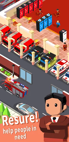 Idle Rescue Tycoon (Айдл Рескью Тайкун) [МОД: Меню, Бесконечные монеты и Открытые уровни] Screenshot 1