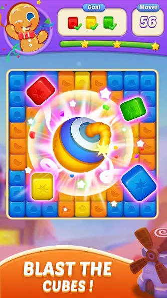 Candy Blast Fever:Cubes Crush (Кенди Бласт Фивер) [МОД: Много монет, Открытые уровни и Мега MOD] Screenshot 3