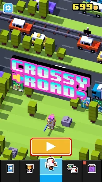 Crossy Road (Кросси Роуд) [МОД: Меню, Бесконечные монеты и Открытые уровни] Screenshot 1