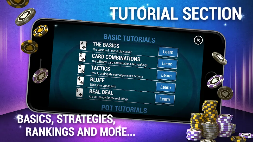 Learn How To Play Texas Poker [МОД: Меню, Бесконечные монеты и Открытые уровни] Screenshot 2
