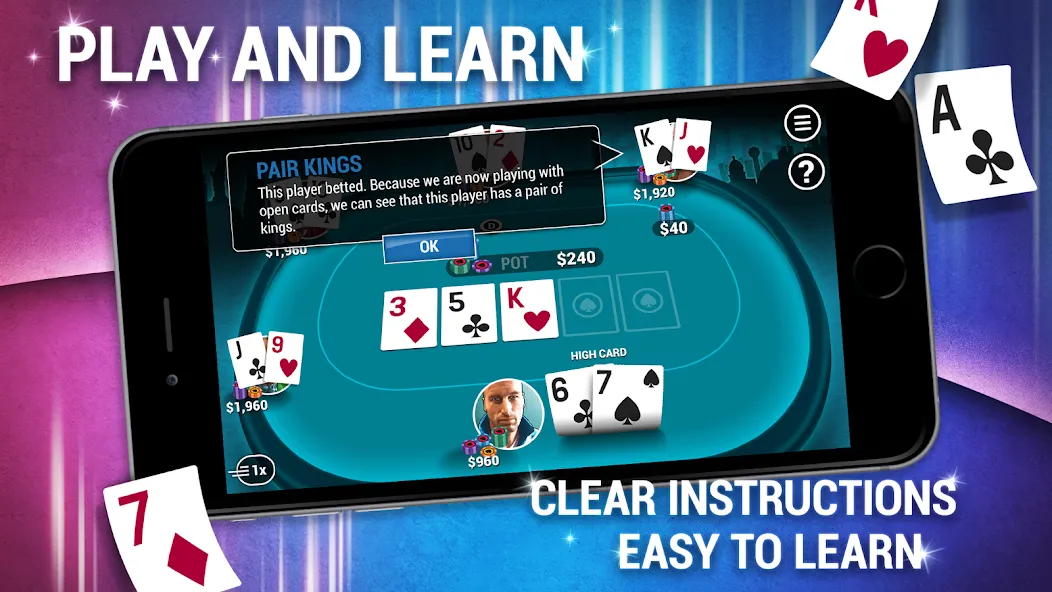Learn How To Play Texas Poker [МОД: Меню, Бесконечные монеты и Открытые уровни] Screenshot 3