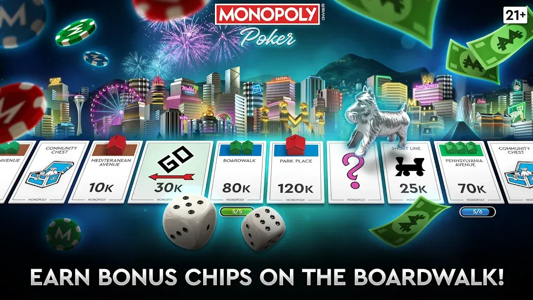 MONOPOLY Poker - Texas Holdem (МОНОПОЛИЯ Покер) [МОД: Деньги, Монеты и Меню MOD] Screenshot 1