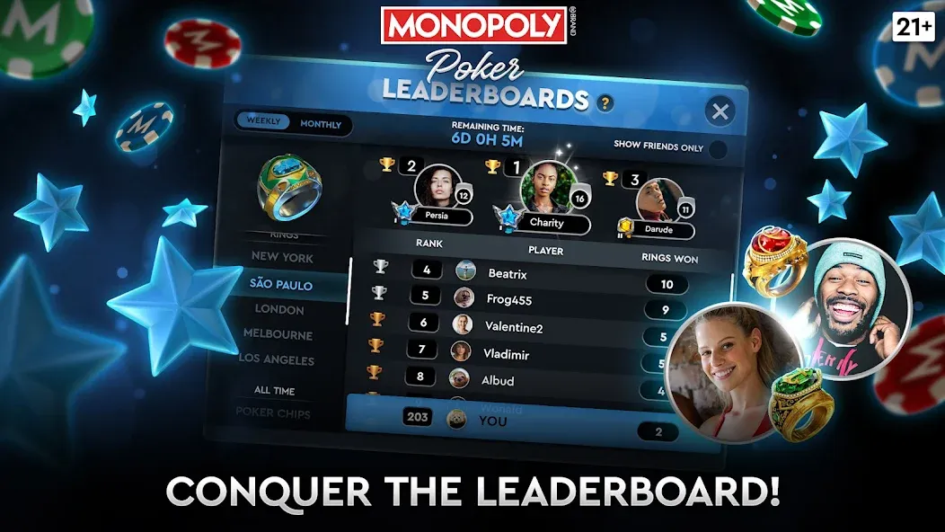 MONOPOLY Poker - Texas Holdem (МОНОПОЛИЯ Покер) [МОД: Деньги, Монеты и Меню MOD] Screenshot 5