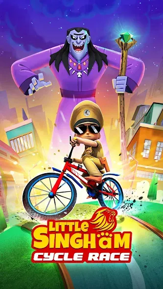 Little Singham Cycle Race (Литл Сингам Велосипедная Гонка) [МОД: Много денег, Монет и Все открыто] Screenshot 1