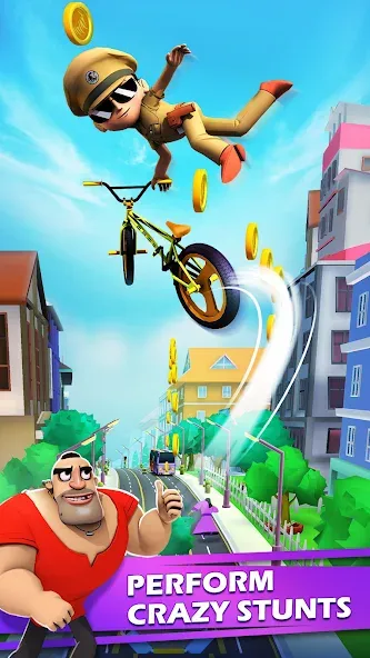 Little Singham Cycle Race (Литл Сингам Велосипедная Гонка) [МОД: Много денег, Монет и Все открыто] Screenshot 4