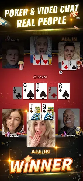 PokerGaga: Texas Holdem Live (ПокерГага) [МОД: Меню, Бесконечные монеты и Открытые уровни] Screenshot 1