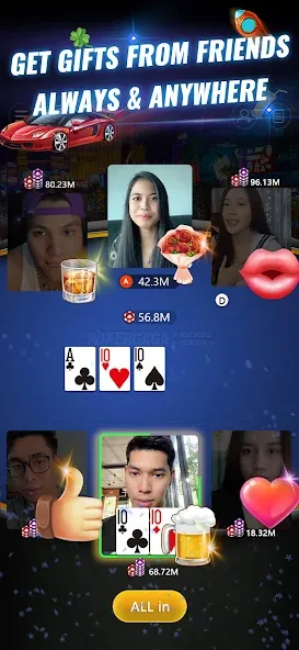 PokerGaga: Texas Holdem Live (ПокерГага) [МОД: Меню, Бесконечные монеты и Открытые уровни] Screenshot 2