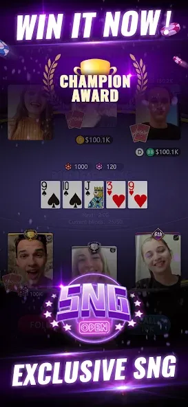PokerGaga: Texas Holdem Live (ПокерГага) [МОД: Меню, Бесконечные монеты и Открытые уровни] Screenshot 3