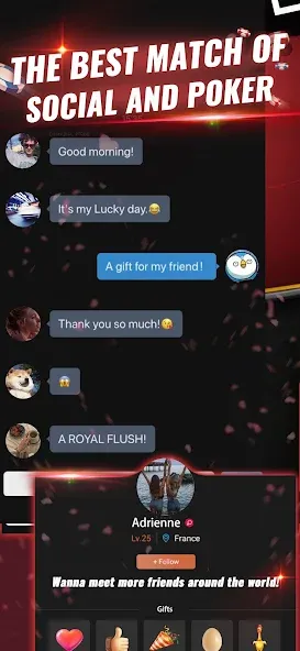PokerGaga: Texas Holdem Live (ПокерГага) [МОД: Меню, Бесконечные монеты и Открытые уровни] Screenshot 4