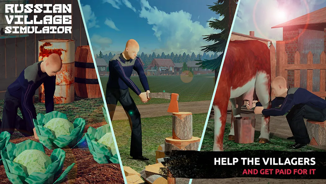 Russian Village Simulator 3D [МОД: Меню, Бесконечные монеты и Открытые уровни] Screenshot 3