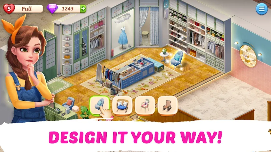 My Story - Mansion Makeover [МОД: Все открыто, Дополнительные деньги и Меню MOD] Screenshot 3