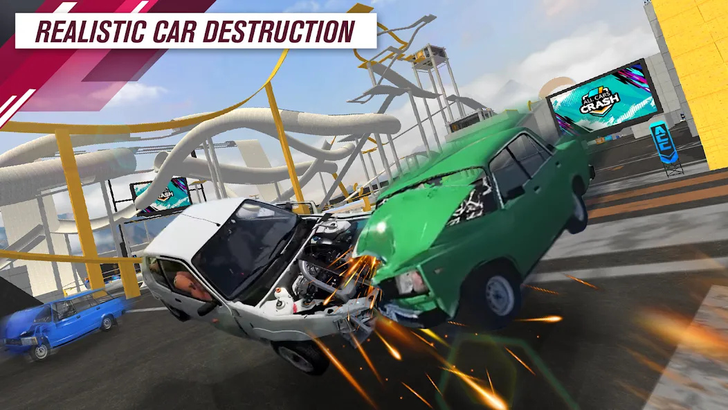 All Cars Crash (Олл Карс Краш) [МОД: Меню, Бесконечные монеты и Открытые уровни] Screenshot 2