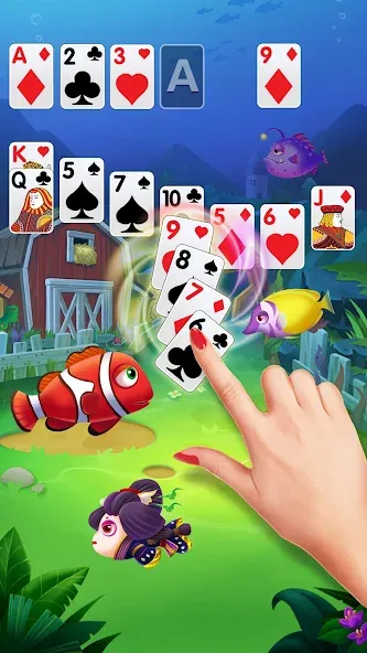 Solitaire Fish Klondike Card (Солитер Карточная игра Клондайк Фиш) [МОД: Бесконечные деньги, Монеты и Мега MOD] Screenshot 3