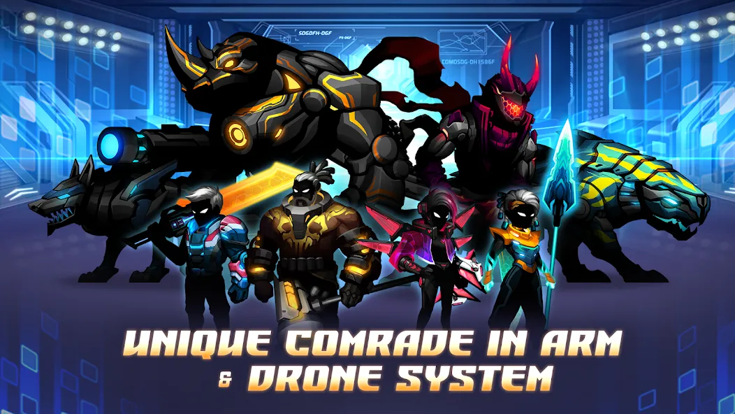 Cyber Fighters: Offline Game (Сайбер Стикмен) [МОД: Много монет, Открытые уровни и Мега MOD] Screenshot 5