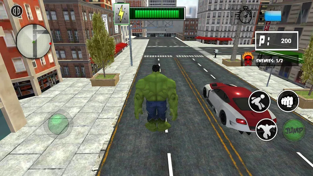 Monster Superhero: Green Fight [МОД: Меню, Бесконечные монеты и Открытые уровни] Screenshot 2