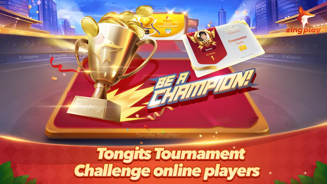 Tongits ZingPlay-Fun Challenge (Тонгитс ЗингПлэй) [МОД: Меню, Бесконечные монеты и Открытые уровни] Screenshot 1