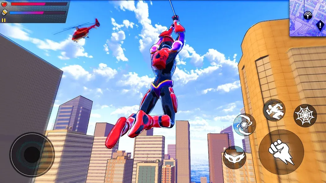 Spider Hero:Super City Hero (пайдер Хиро) [МОД: Много монет, Открытые уровни и Мега MOD] Screenshot 1