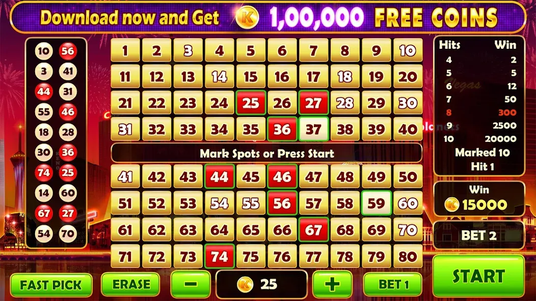 Keno Prime - Super 3X Payout (Кено Приме) [МОД: Много монет, Открытые уровни и Мега MOD] Screenshot 2