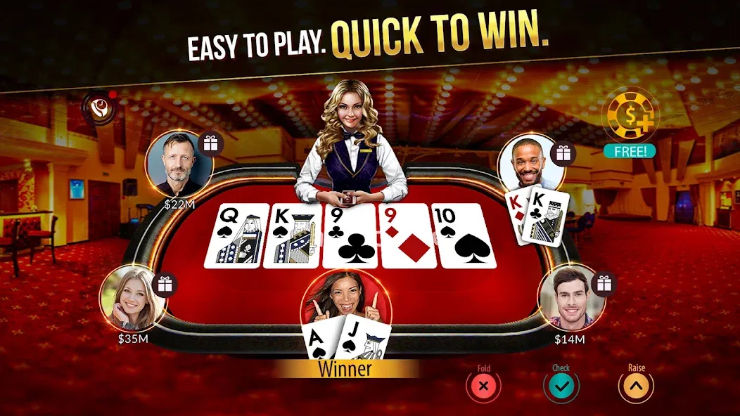 Zynga Poker ™ – Texas Holdem (Зинга Покер) [МОД: Много денег, Монет и Все открыто] Screenshot 1