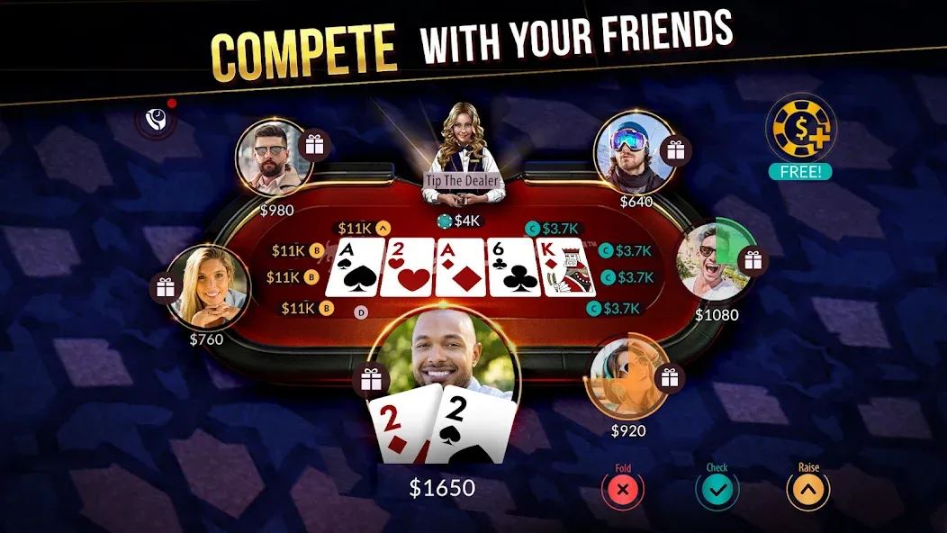 Zynga Poker ™ – Texas Holdem (Зинга Покер) [МОД: Много денег, Монет и Все открыто] Screenshot 3