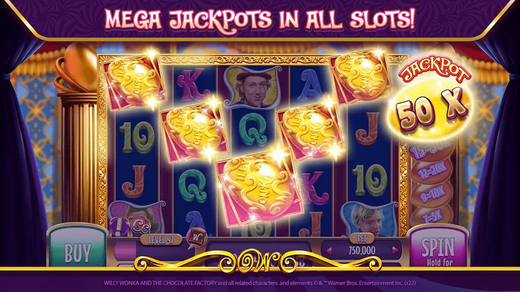 Willy Wonka Vegas Casino Slots (Вилли Вонка Вегас Казино Слоты) [МОД: Все открыто, Дополнительные деньги и Меню MOD] Screenshot 4