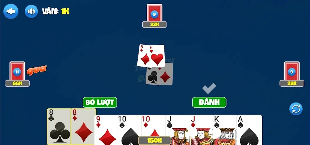 Tiến Lên Nhất Ăn Tất [МОД: Меню, Бесконечные монеты и Открытые уровни] Screenshot 2