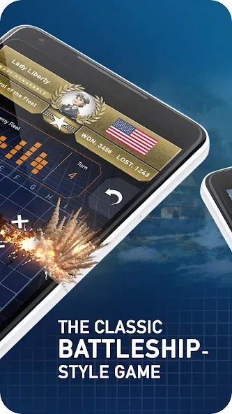 Fleet Battle - Sea Battle [МОД: Все открыто, Дополнительные деньги и Меню MOD] Screenshot 2
