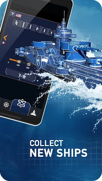 Fleet Battle - Sea Battle [МОД: Все открыто, Дополнительные деньги и Меню MOD] Screenshot 5