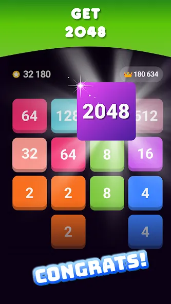 2048: Puzzle Game! Merge Block (Две тысячи сорок восемь) [МОД: Меню, Бесконечные монеты и Открытые уровни] Screenshot 2