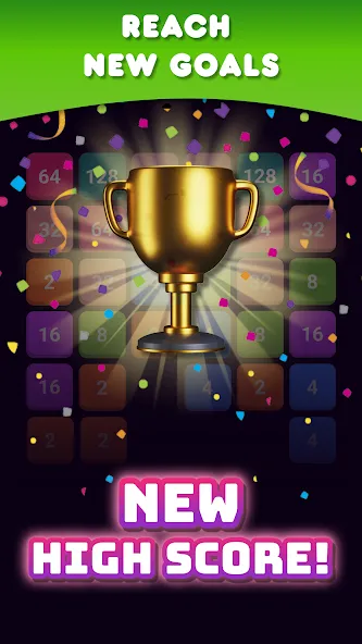 2048: Puzzle Game! Merge Block (Две тысячи сорок восемь) [МОД: Меню, Бесконечные монеты и Открытые уровни] Screenshot 3