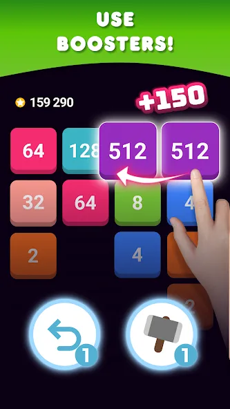 2048: Puzzle Game! Merge Block (Две тысячи сорок восемь) [МОД: Меню, Бесконечные монеты и Открытые уровни] Screenshot 4