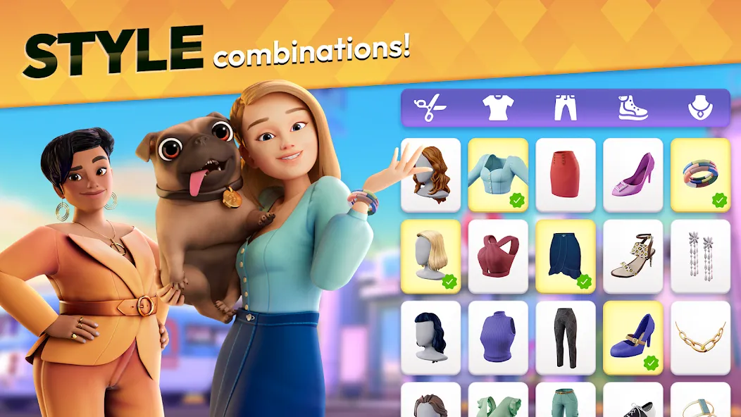 Makeover Match - Fashion Game (Мейковер Матч) [МОД: Много денег, Монет и Все открыто] Screenshot 4