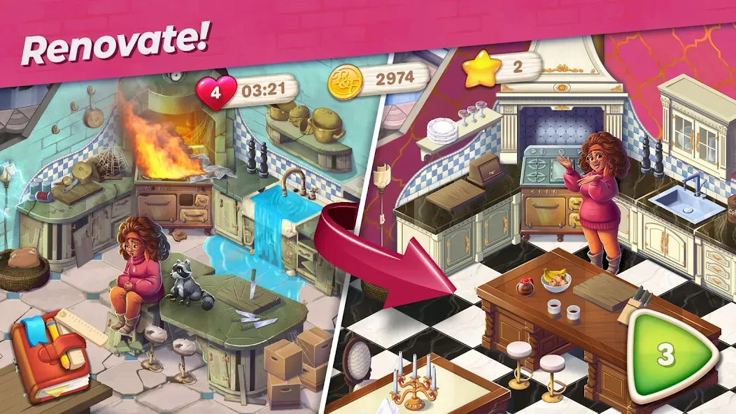 Penny & Flo: Home Renovation [МОД: Меню, Бесконечные монеты и Открытые уровни] Screenshot 3