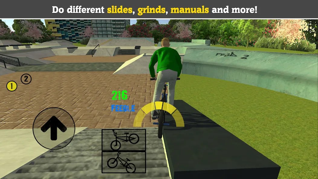 BMX FE3D 2 (БМХ ФЭ3Д 2) [МОД: Бесконечные деньги, Монеты и Мега MOD] Screenshot 1