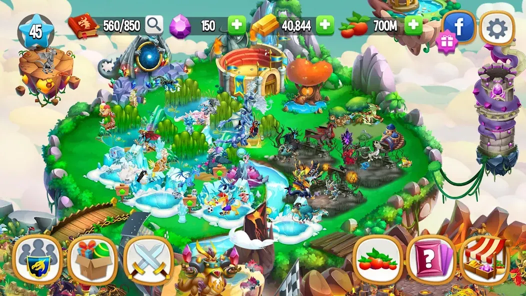 Dragon City: Mobile Adventure [МОД: Меню, Бесконечные монеты и Открытые уровни] Screenshot 4