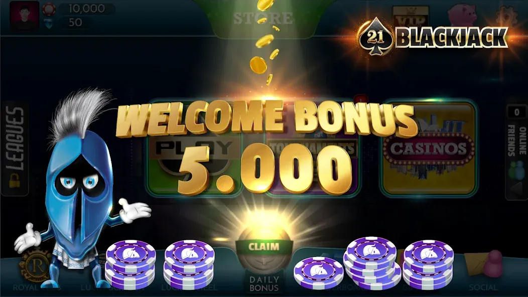 BlackJack 21 - Online Casino [МОД: Бесконечные деньги, Монеты и Мега MOD] Screenshot 3
