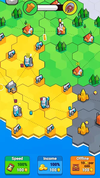 Factory World: Connect Map (Фактори Ворлд) [МОД: Бесконечные деньги, Монеты и Мега MOD] Screenshot 2