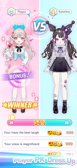 Dress Up! Shining Anime Star [МОД: Все открыто, Дополнительные деньги и Меню MOD] Screenshot 1