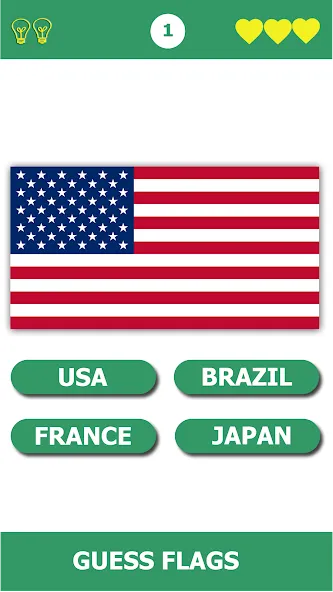 Flag Quiz Gallery: Quiz, Guess (Флаг квиз галерея) [МОД: Меню, Бесконечные монеты и Открытые уровни] Screenshot 1
