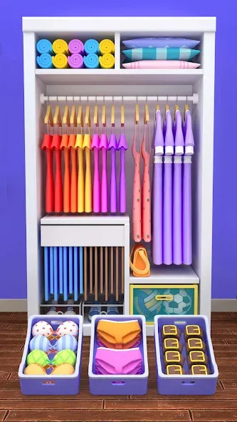 Fill the Closet: Organize Game (Фил зе Клозет) [МОД: Меню, Бесконечные монеты и Открытые уровни] Screenshot 2