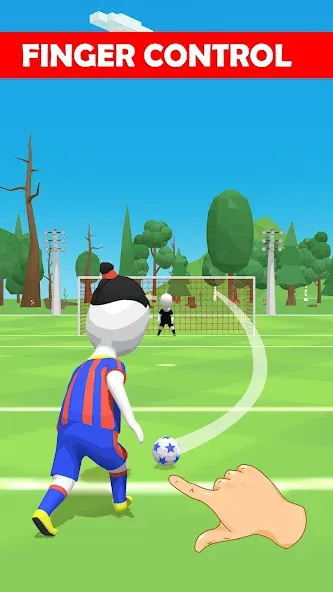 Stickman Freekick: Soccer game [МОД: Деньги, Монеты и Меню MOD] Screenshot 1
