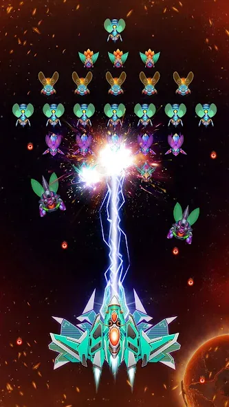 Galaxy Attack - Alien Shooter (Гэлэкси аттак) [МОД: Много денег, Монет и Все открыто] Screenshot 1