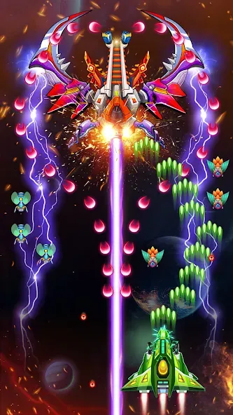Galaxy Attack - Alien Shooter (Гэлэкси аттак) [МОД: Много денег, Монет и Все открыто] Screenshot 3