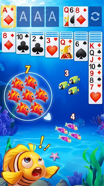 Solitaire Fish [МОД: Все открыто, Дополнительные деньги и Меню MOD] Screenshot 1