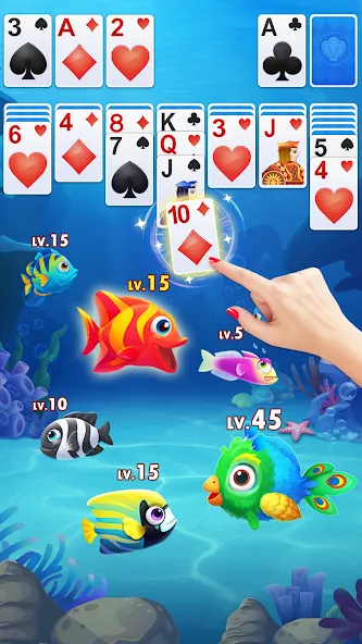 Solitaire Fish [МОД: Все открыто, Дополнительные деньги и Меню MOD] Screenshot 2