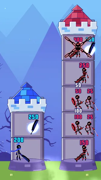 Hero Castle War: Tower Attack (Хиро Касл Вар) [МОД: Меню, Бесконечные монеты и Открытые уровни] Screenshot 2