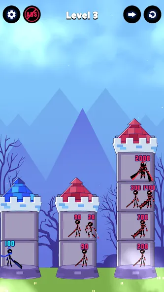 Hero Castle War: Tower Attack (Хиро Касл Вар) [МОД: Меню, Бесконечные монеты и Открытые уровни] Screenshot 3