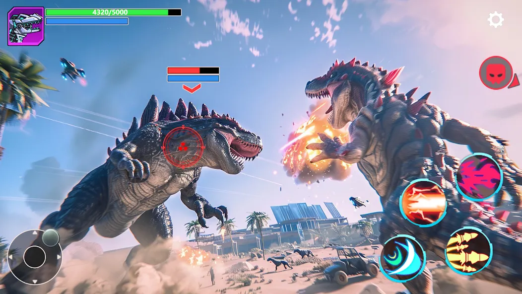 Mech War: Jurassic Dinosaur (Мех Батл) [МОД: Много монет, Открытые уровни и Мега MOD] Screenshot 1